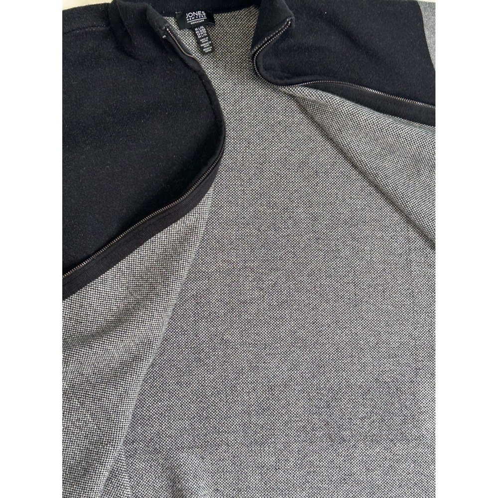 Jones New York Signature Black Grey Plaid Zip Front Poncho Sweater Womens L/XL - Picture 4 of 5